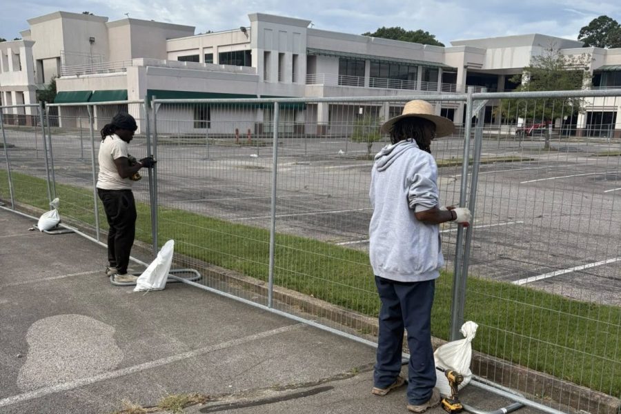 Bluff City Fence installing a Memphis Commercial Fence solution for a development project; temporary fence panels.